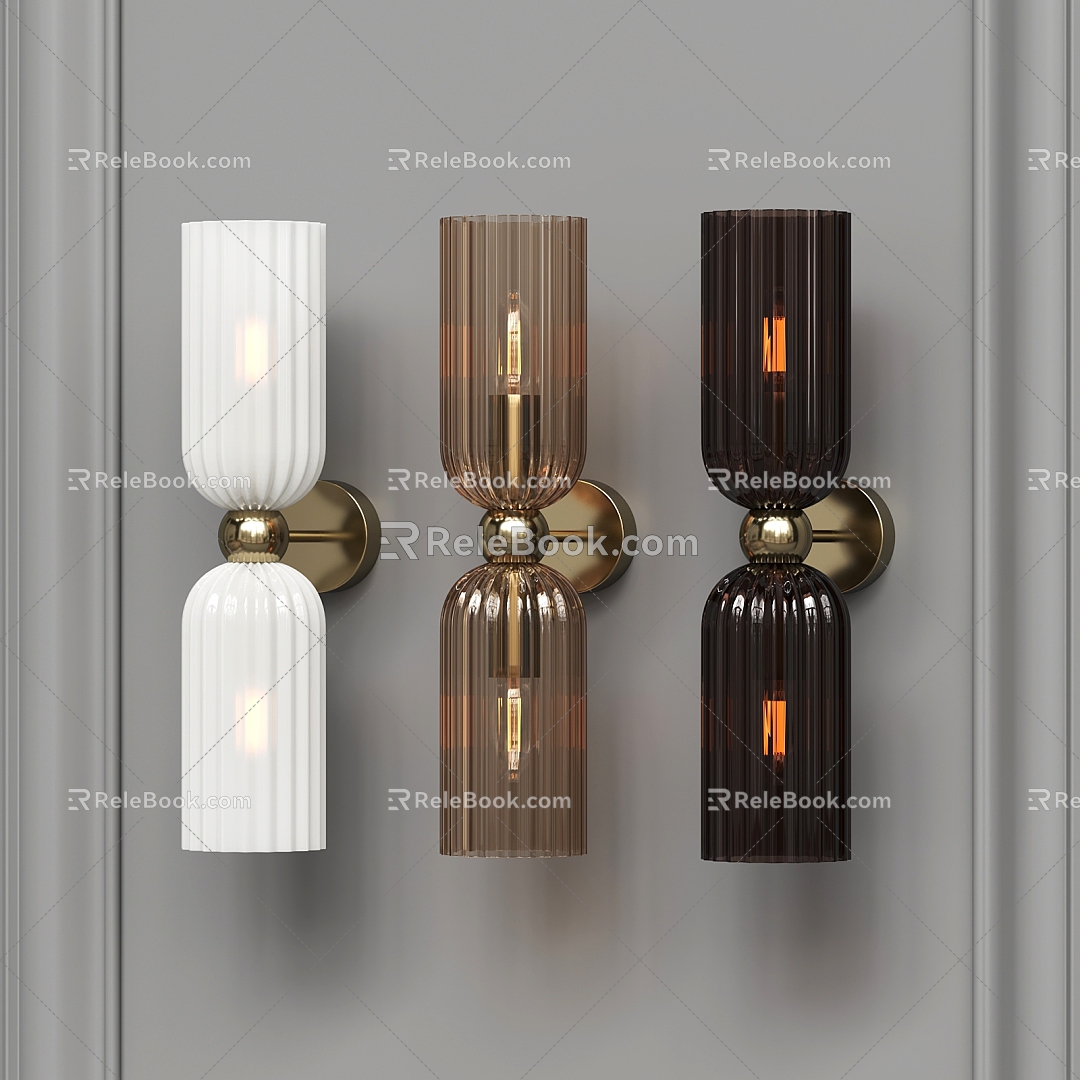 modern wall lamp glass wall lamp 3d model