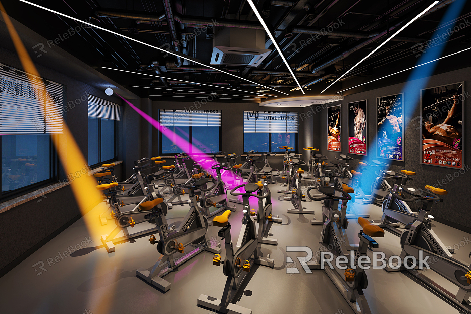 Modern Gym Spinning Room model