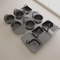 Stylish Black Kitchen Sinks With Various Designs Multiple Styles For Modern Home Kitchens 3d model