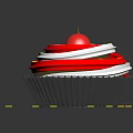 Delicious Cupcake With Red And White Cream Cherry On Top Surrounded By Yellow Star Decorations