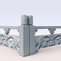 Ornate Gray Stone Balustrade With Carved Floral Patterns And Decorative Pillars Railings