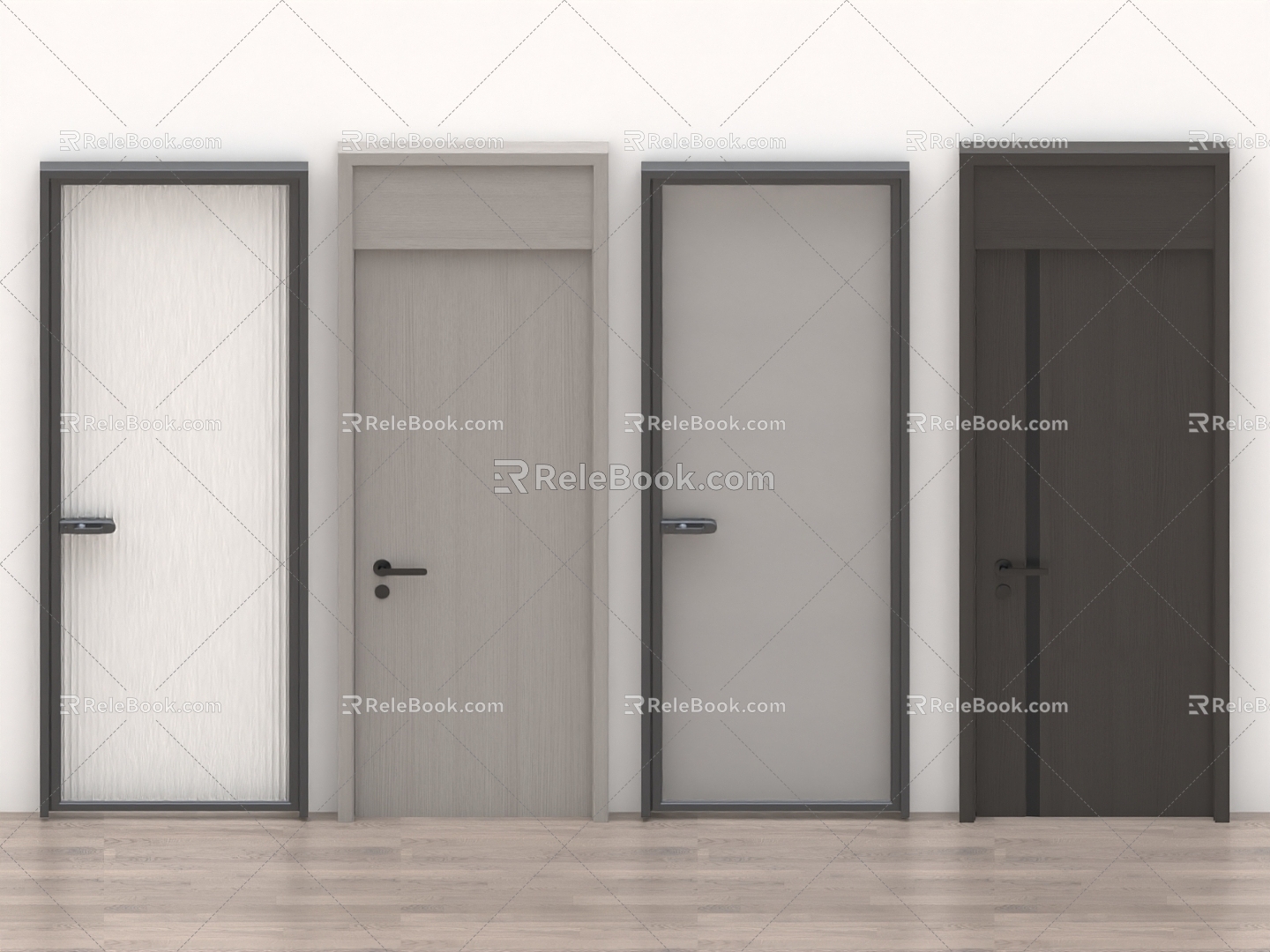 door wooden door glass door bedroom door meeting room door sliding door paint door security door office door 3d model