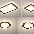 Modern Ceiling Lights With Rectangular Diamond Round Irregular Shapes And Wooden Frame