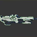 Futuristic White Weapon With Sleek Mechanical Design And Shiny Metallic Finish