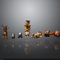 Cute Animal Characters Collection Featuring Deer Pandas Kittens Tigers And Reflections