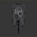 Military Tank With Armored Design Cannon Turret Tracks And Front Lights