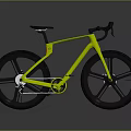Yellow Modern Road Bicycle With Black Wheels And Sleek Frame