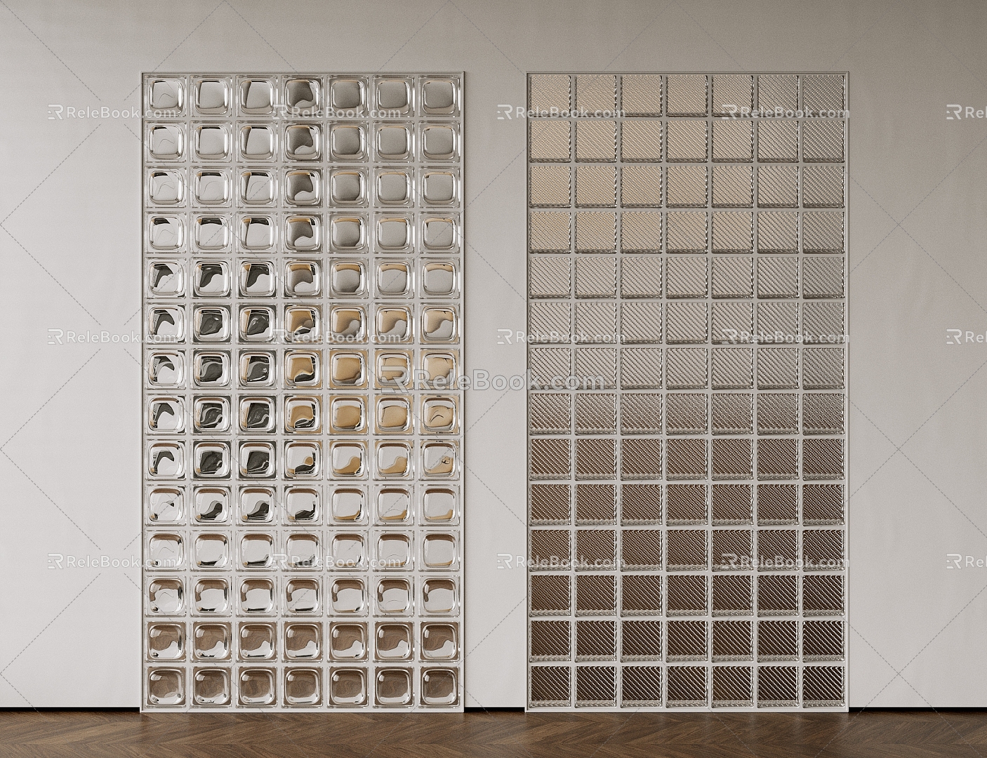 glass brick partition glass wall art glass partition glass screen transparent brick 3d model