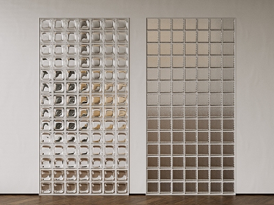 glass brick partition glass wall art glass partition glass screen transparent brick 3d model