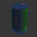 Portable Wireless Speaker With Deep Gray Body And Red Accents For Powerful Sound