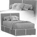Modern Kids Bed With Upholstered Headboard Storage Drawers And Cozy Bedding