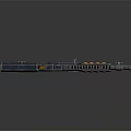 Futuristic Combat Rifle With Scope Magazine And Orange Accents On Metallic Surface