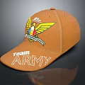 Brown Baseball Cap With 24th Winged Emblem And Team ARMY Text 3d model
