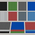 Public Facilities Construction Materials Featuring Various Colored Corrugated Panels And Stacked Designs 3d model