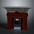 Classic Carved Wooden Fireplace Furniture With Stone Mantel And Metal Grate