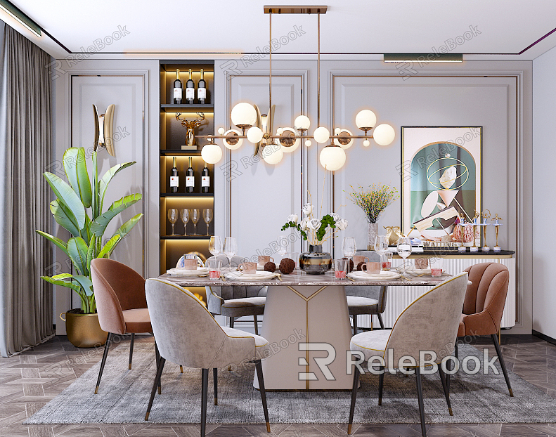 Light Luxury Restaurant Home Restaurant model