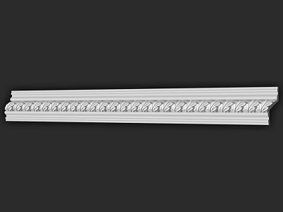 White Decorative Molding With Intricate Carved Patterns For Interior Design 3d model