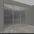 Sliding Glass Panel Doors For Modern Interior With Sleek Frames And Marble Floor 3d model