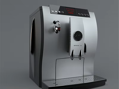 Modern Kitchen Coffee Maker With Sleek Silver Black Design And Control Panel 3d model