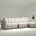 Cream wind cloth sofa technology cloth three-person functional sofa with two specifications creamy-white piano sofa 3d model