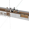 Coffee shop bar table 3d model