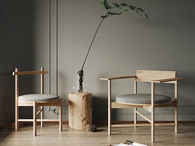 Nordic Casual Table and Chair Combination Single Chair model