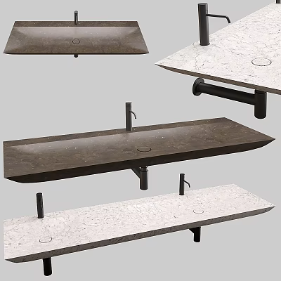 Modern Washbasin Designs With Marble And Stone Materials And Sleek Wall Mount Styles 3d model