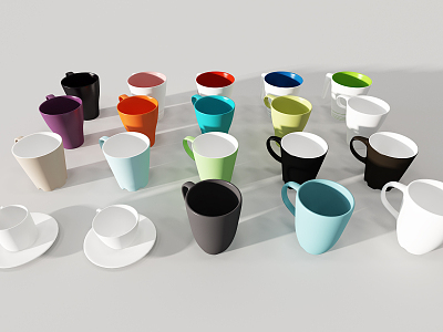 Modern Cup Coffee Cup Combination model