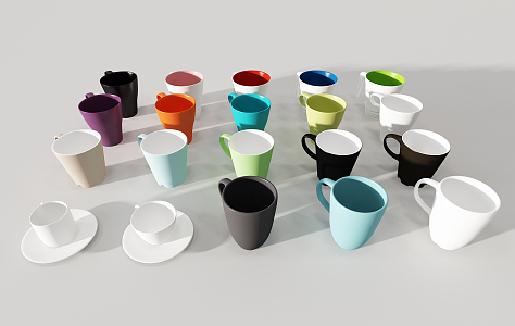 Modern Cup Coffee Cup Combination 3d model