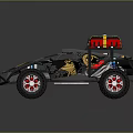 Functional Off road Vehicle With Large Tires And Roof Gear