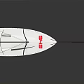 White Sailboat Model With Red Number 915 Mast Ropes And Dark Background Reflection