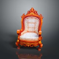 Classic Style Ornate Armchair With Carved Wooden Frame Velvet Upholstery And Elegant Backrest