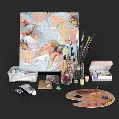 Modern Painting Supplies 3d model