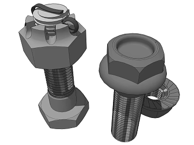 High Quality Industrial Hardware Tools Featuring Hex Head Bolts And Nuts 3d model