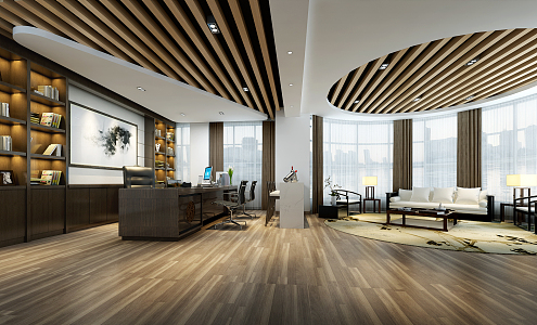 General Manager Office of New Chinese Style Office 3d model