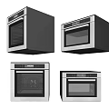 Modern Kitchen Ovens In Various Black And White Stylish Designs 3d model