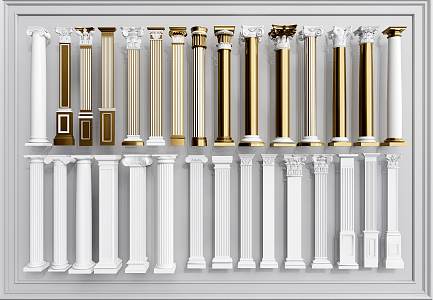 European Roman Column Roman Column Carved Column 3d model