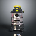 SURTEK Black Industrial Vacuum Cleaner with Yellow Handle Transparent Section and Wheels