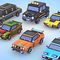 Colorful Cartoon Style Cars Including SUVs Race Cars And Vintage Models In Vibrant Hues