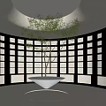 Circular Wine Cellar Interior With Rows Of Wine Bottles Central Tree And Skylight