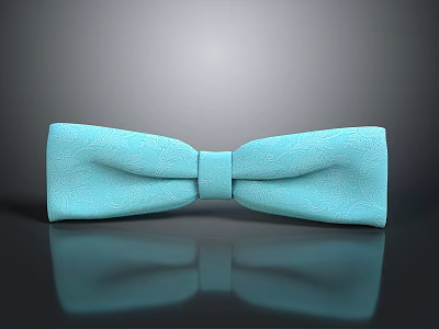Light Blue Leather Bow Tie A Stylish Essential Lifestyle Product For Daily Wear 3d model