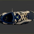 Blue And White Basketball Shoes With Lace Up Design Air Cushion Sole And Breathable Holes