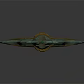 3D Rendered Teal Fantasy Sword With Golden Dragon Like Hilt Decorations