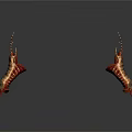Biological Organ and Hair Structure with Red Brown Hanging Antennae Body Parts