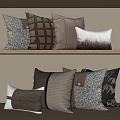 Stylish Decorative Throw Pillows With Various Patterns And Neutral Tones For Home Decor 3d model