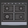 Stainless Steel Gas Stove Oven Kitchen Appliance Featuring Multiple Burners And Modern Design