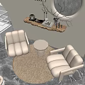 Qui Leisure Sofa Combination Decoration Lazy Sofa 3d model
