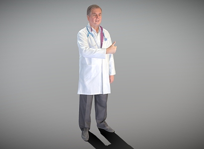 white clothes stethoscope male nurse male doctor 3d model