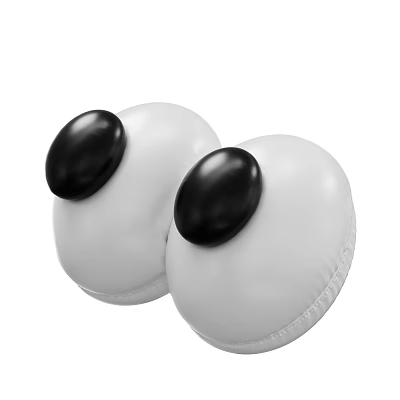 White Spherical Decorative Ornament Set with Black Circular Eye Shaped Details 3d model