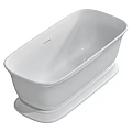 Sleek White Freestanding Bathtub Design With Modern Smooth Surface And Drain 3d model